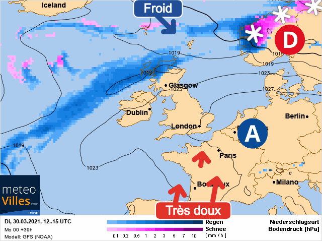 Carte de prévisions d'europe du Mardi 30 mars 2021