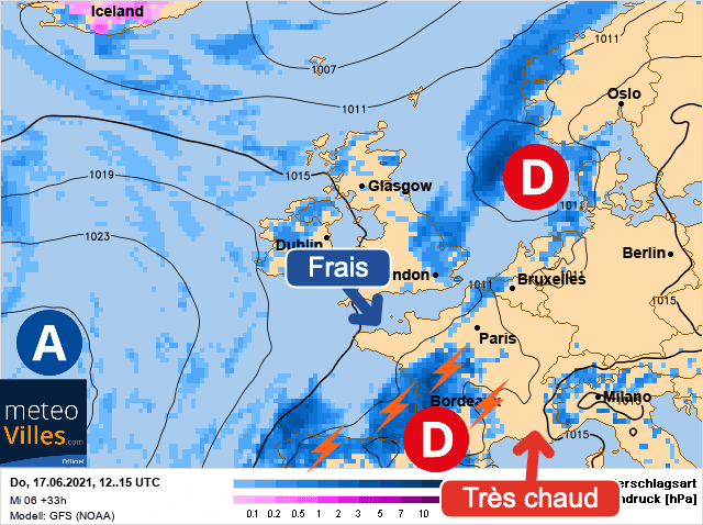 Carte de prévisions d'europe du Jeudi 17 juin 2021