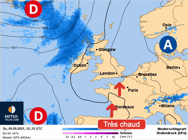 Carte de prévisions d'europe du Dimanche 5 septembre 2021