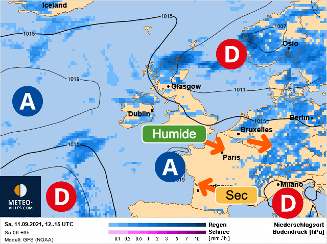 Carte de prévisions d'europe du Samedi 11 septembre 2021