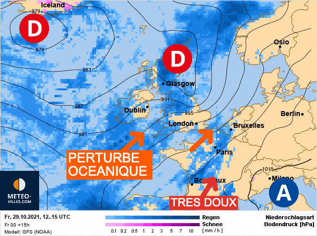 Carte de prévisions d'europe du Vendredi 29 octobre 2021