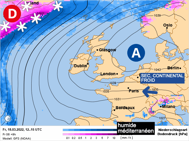 Carte de prévisions d'europe du Vendredi 18 mars 2022