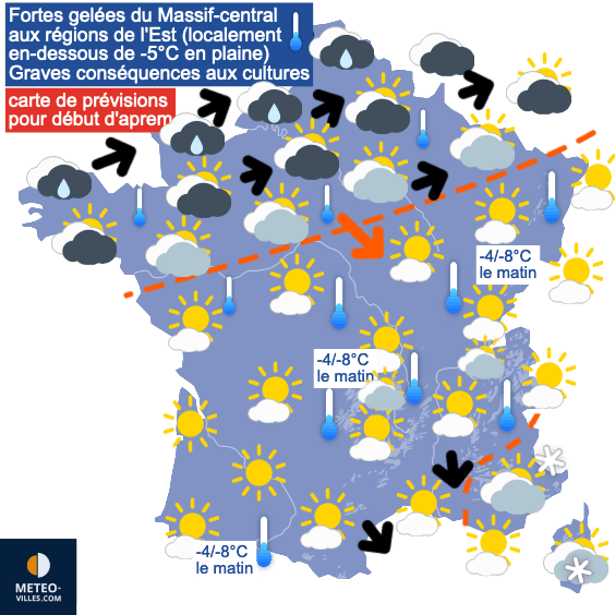Fin des gelées, mais retour de la pluie