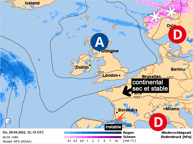 Carte de prévisions d'europe du Jeudi 28 avril 2022