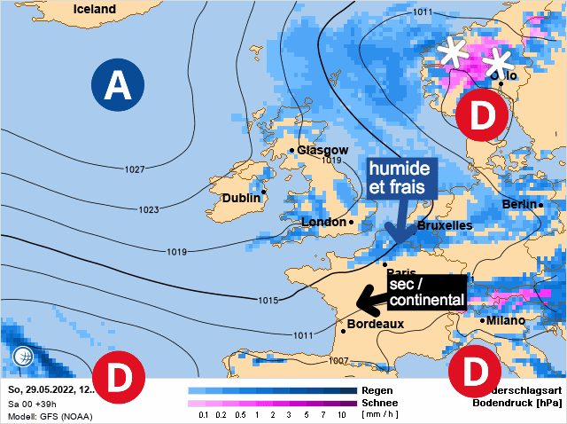 Carte de prévisions d'europe du Dimanche 29 mai 2022