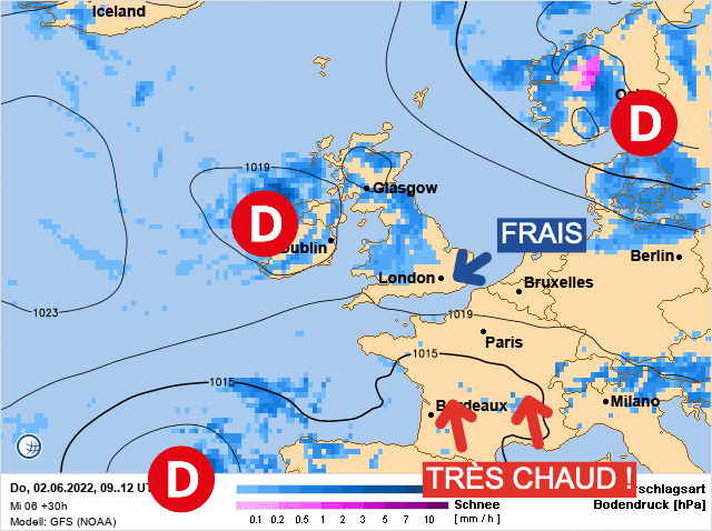 Carte de prévisions d'europe du Jeudi 2 juin 2022