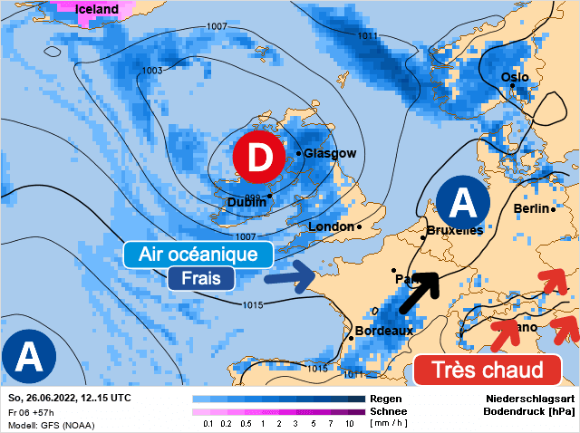 Carte de prévisions d'europe du Dimanche 26 juin 2022