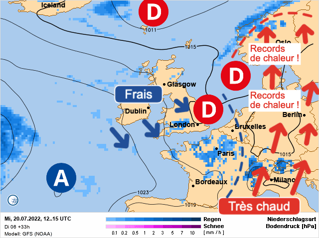 Carte de prévisions d'europe du Mercredi 20 juillet 2022