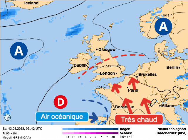 Carte de prévisions d'europe du Samedi 13 août 2022