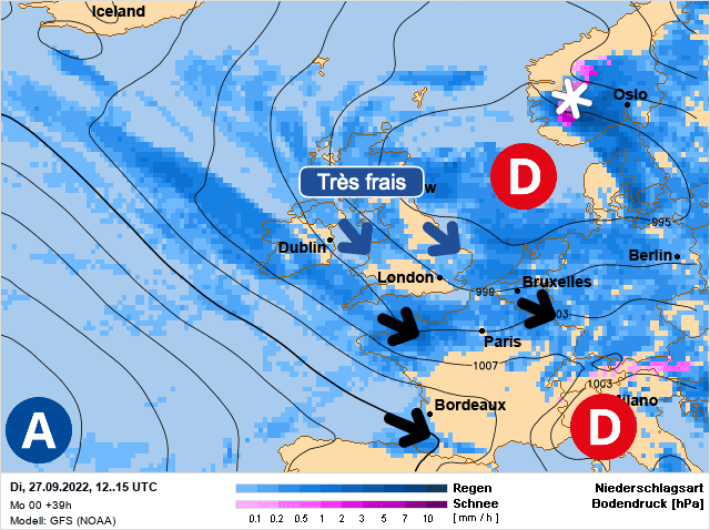 Carte de prévisions d'europe du Mardi 27 septembre 2022