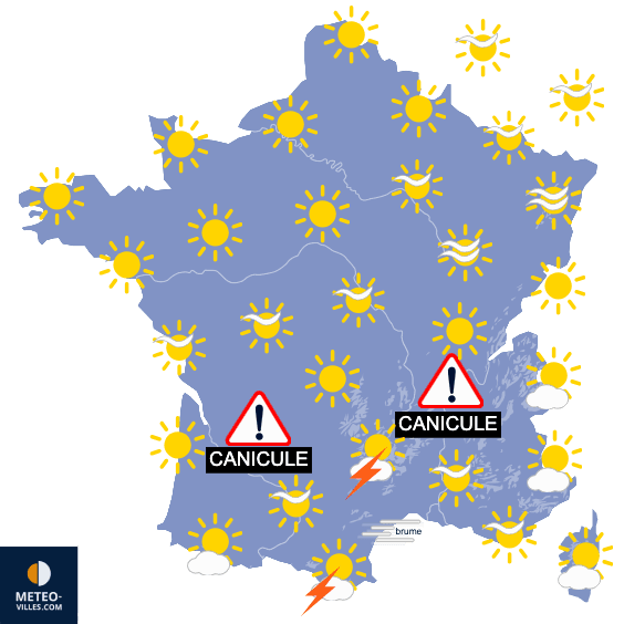 Carte de température France