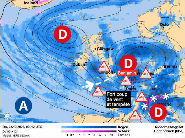 Carte de prévisions d'europe du Jeudi 23 octobre 2025