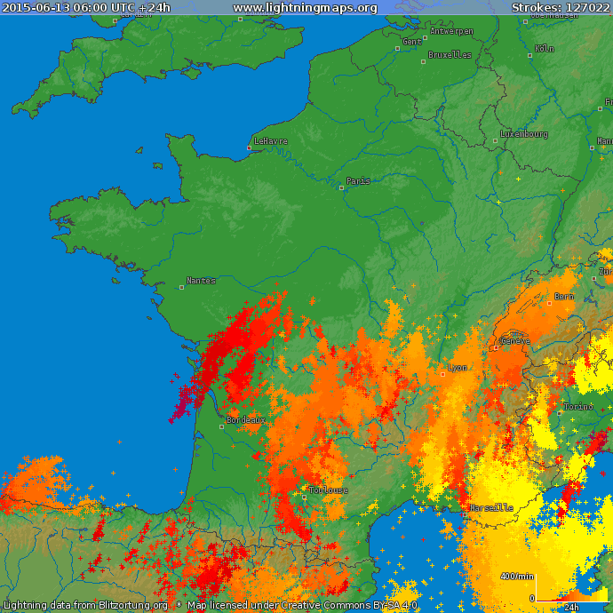 Image d'illustration pour Les orages restent forts au Sud de la Loire