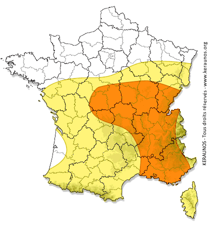 Image d'illustration pour Vigilance : Week-end encore très orageux au Sud avec forte pluie et grêle