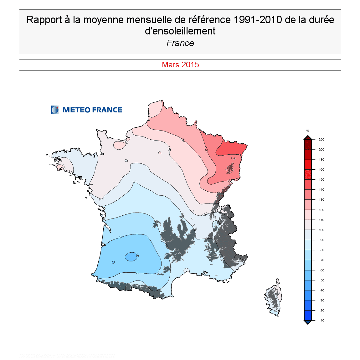 Image d'illustration pour Bilan météo de mars : température normale, pluie et insolation contrastés
