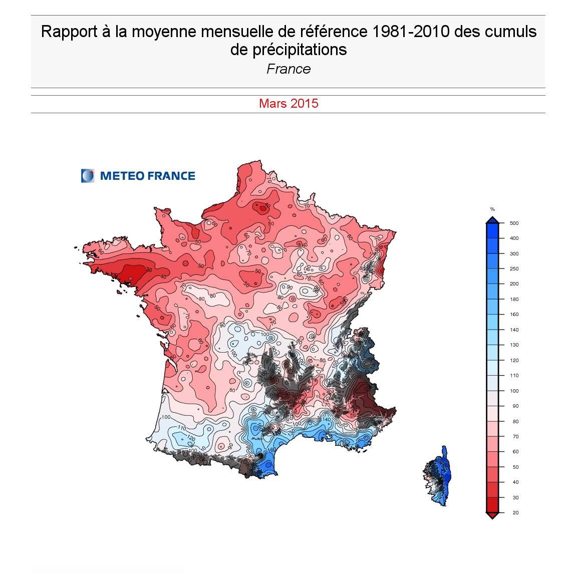 Image d'illustration pour Bilan météo de mars : température normale, pluie et insolation contrastés