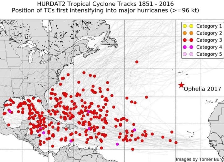 Image d'illustration pour Ophelia : ouragan, tempête, chaleur et incendies