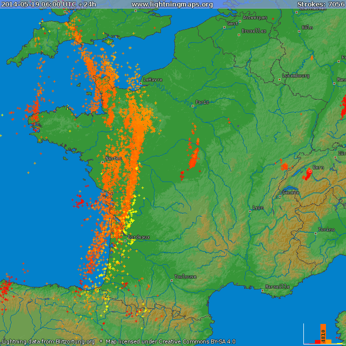 Image d'illustration pour Orage fort et grêle en Aquitaine, Poitou-Charentes et Pays de la Loire