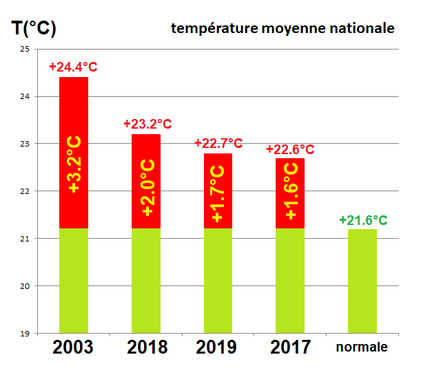 Image d'illustration pour L'été 2019 sur le podium des trois étés les plus chauds observés en France