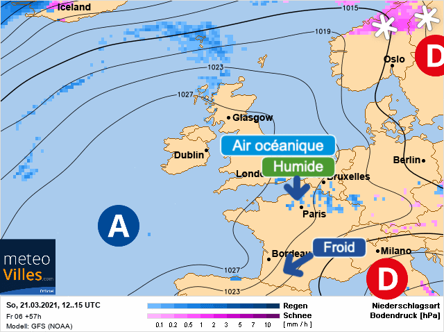 Carte de prévisions d'europe du Dimanche 21 mars 2021