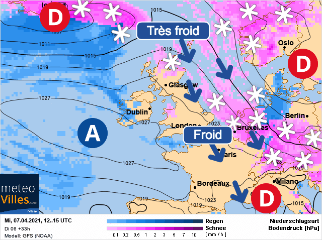Carte de prévisions d'europe du Mercredi 7 avril 2021